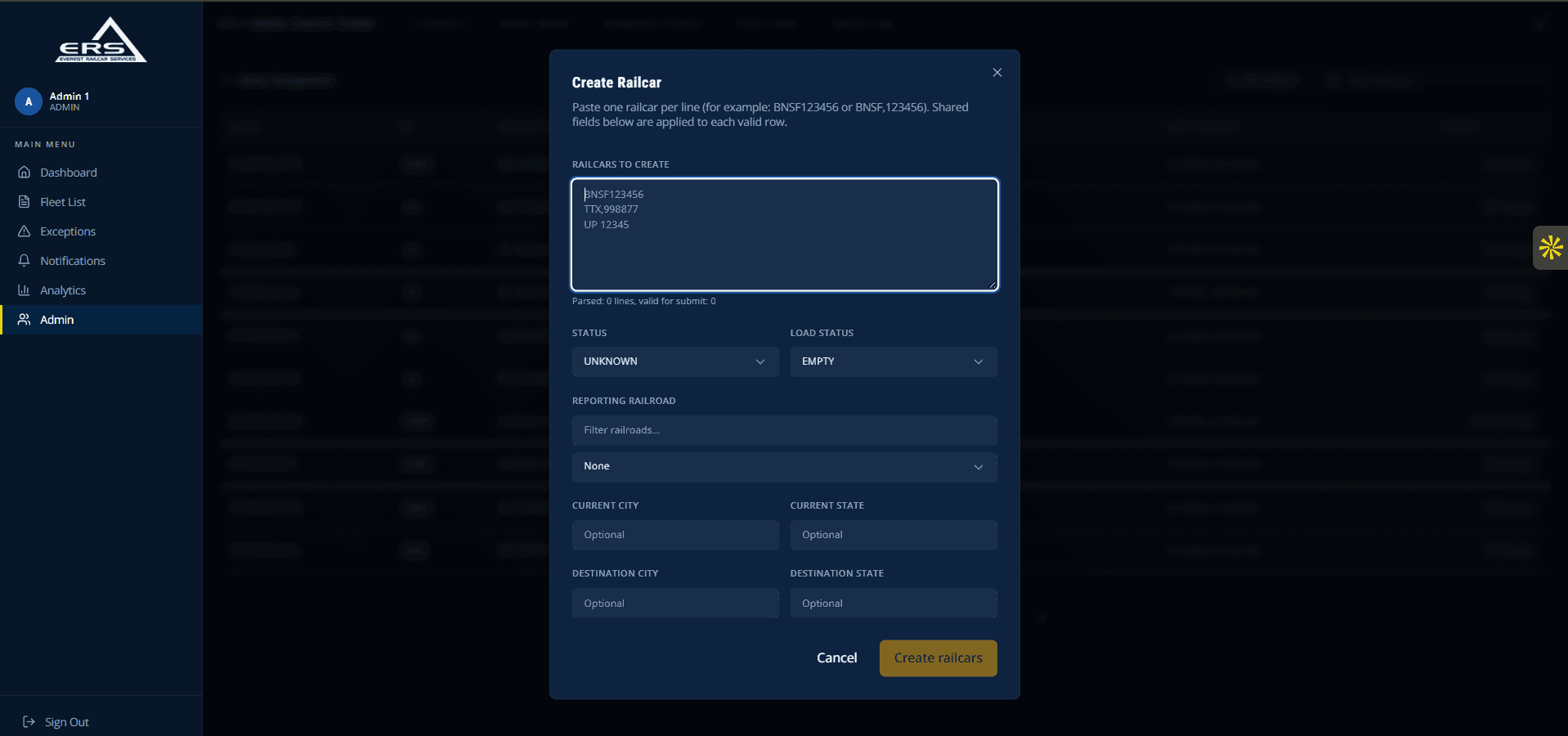 Everest Railcar Tracking Dashboard screenshot 5